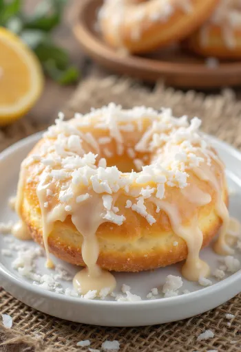 Biele šišky obalené v kokose na podnose