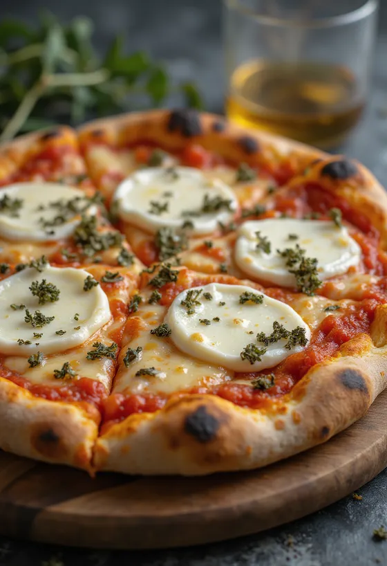 Pizza ai Formaggi di Capra s kozími syrmi a mozzarellou
