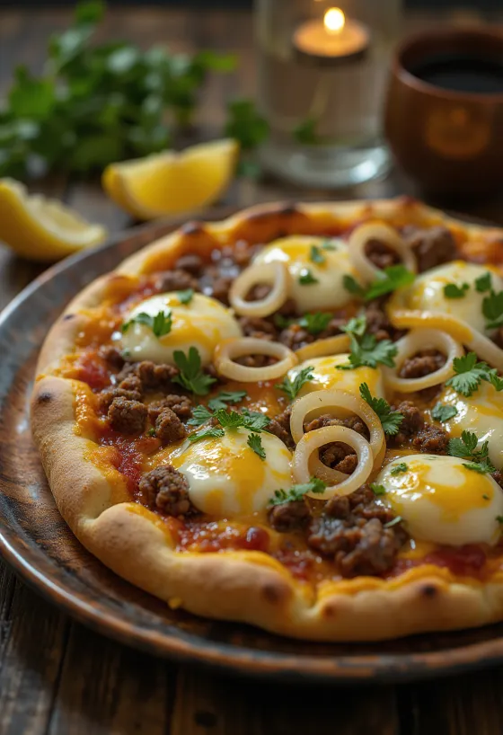 Servírovaná Pizza Egiziana