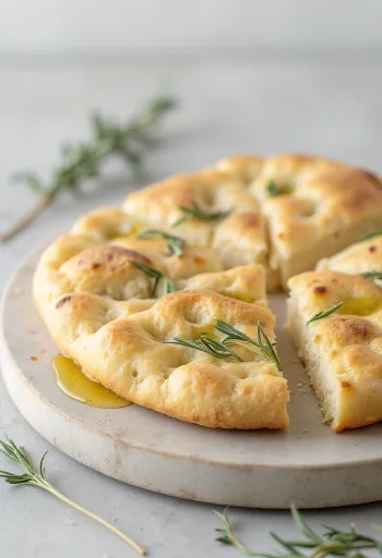 Paleo diétna focaccia z kokosovej múky naservírovaná