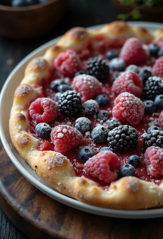 Pizza ai Frutti di Bosco s čerstvým lesným ovocím