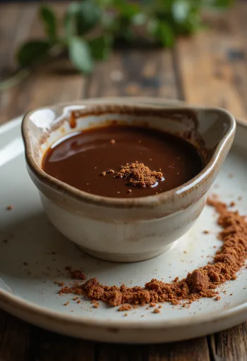 Sladká čokoládovo-chili omáčka v malej miske