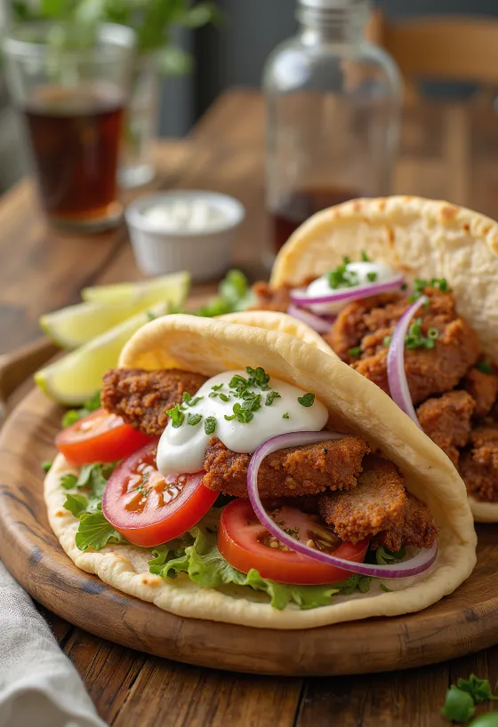 Pork Gyros, bravčové gyros mäso v pite s omáčkou tzatziki